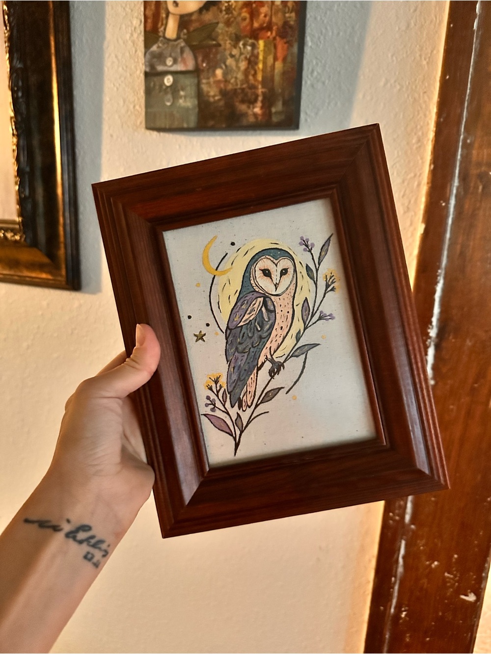 Handpainted Barn Owl